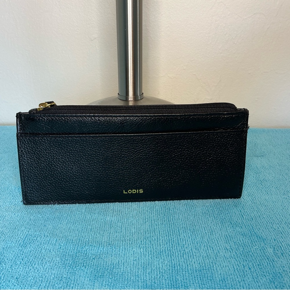 LODIS Slim 8 Credit Card Stacker Black Leather Wallet